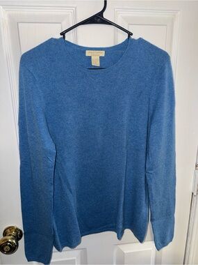 Simply Cashmere Blue Crewneck Sweater